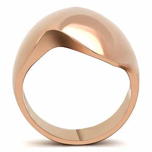 Brass Rose Gold Polished Organic Twist Wide Dome Ring view 5