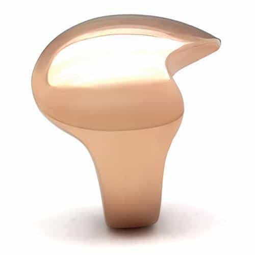 Brass Rose Gold Polished Organic Twist Wide Dome Ring view 7
