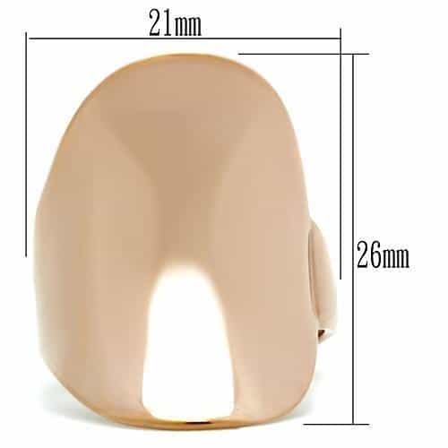 Brass Rose Gold Polished Sculptural Fan Shield Wide Ring view 3