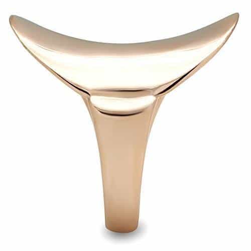 Brass Rose Gold Polished Sculptural Fan Shield Wide Ring view 5