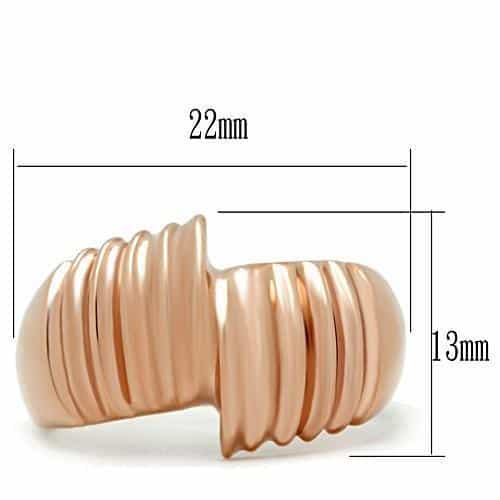 Brass Rose Gold Polished Coil Spiral Ribbed Dome Ring view 3