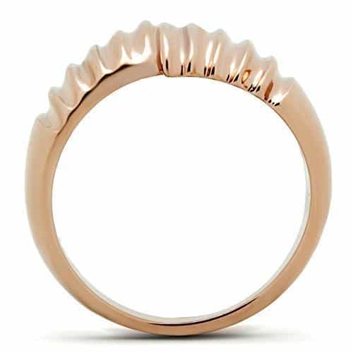 Brass Rose Gold Polished Coil Spiral Ribbed Dome Ring view 5