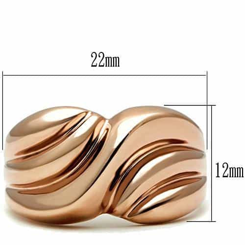 Brass Rose Gold Polished Sculpted Split Wave Dome Ring view 3