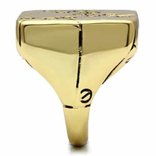 Brass Gold Polished Domino Dice Cube Signet Ring view 7