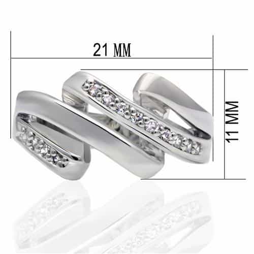 Brass Silver CZ Pave Bypass Wrap Ring view 3