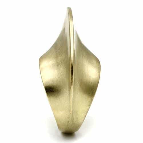 Brass Gold Brushed Satin Fold Organic Cocktail Ring view 5