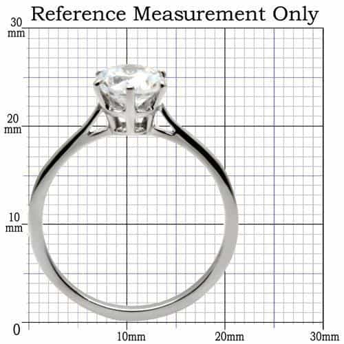 Stainless Steel Solitaire Round Classic Ring view 3