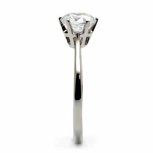 Stainless Steel Solitaire Round Classic Ring view 9