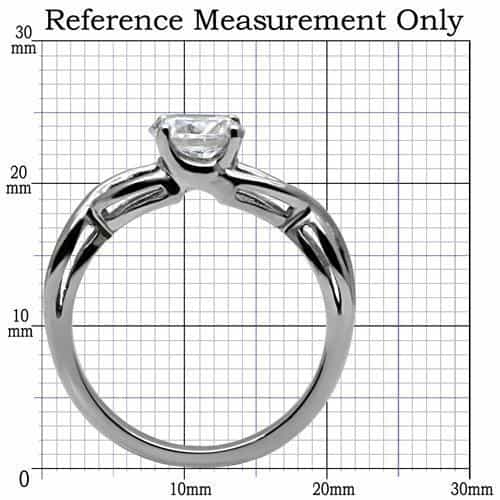 Stainless Steel CZ Round Solitaire Infinity Band Ring view 3