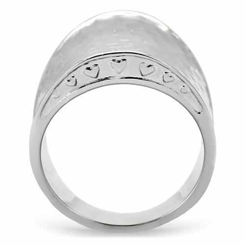 Stainless Steel Hammered Texture Wide Dome Ring view 7
