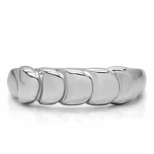 Stainless Steel Polished Scalloped Twist Band Ring view 5