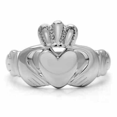 Stainless Steel Claddagh Heart Crown Hands Ring view 5