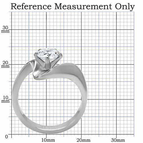 Stainless Steel CZ Round Tension Twist Bypass Ring view 3