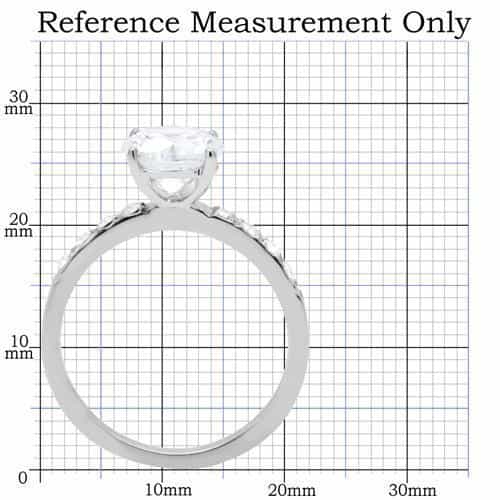 Stainless Steel CZ Round Solitaire Slim Band Ring TK198 view 3