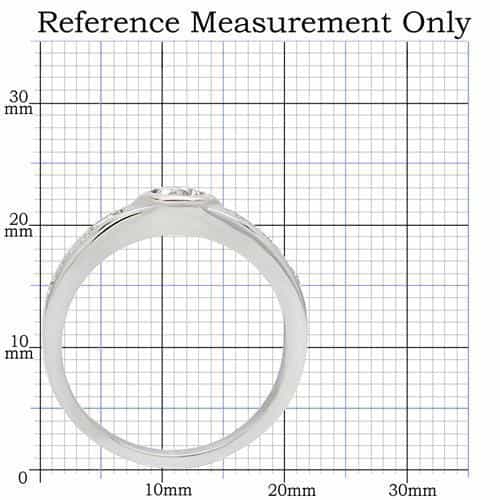 Stainless Steel CZ Round Bezel Channel Band Ring view 3