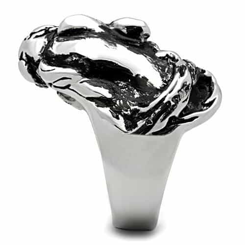 Stainless Steel Silver Red Eye Dragon Wrap Biker Ring view 11