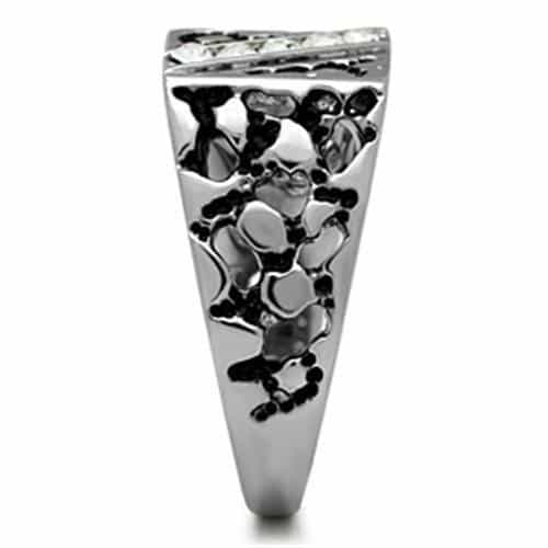 Stainless Steel Silver CZ Chi Rho Christian Symbol Mens Ring view 7