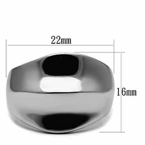 Stainless Steel Silver Polished Swoosh Wave Dome Wide Band Ring view 3