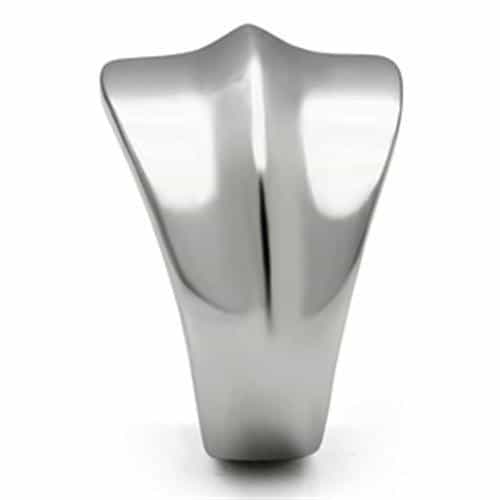 Stainless Steel Silver Polished Swoosh Wave Dome Wide Band Ring view 7