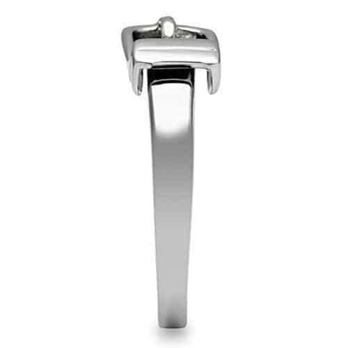 Stainless Steel Silver Polished Buckle Belt Band Ring view 7