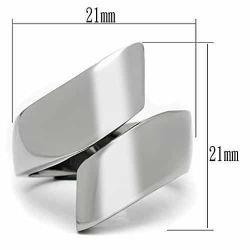 Stainless Steel Silver Polished Abstract Open Wrap Ring view 3