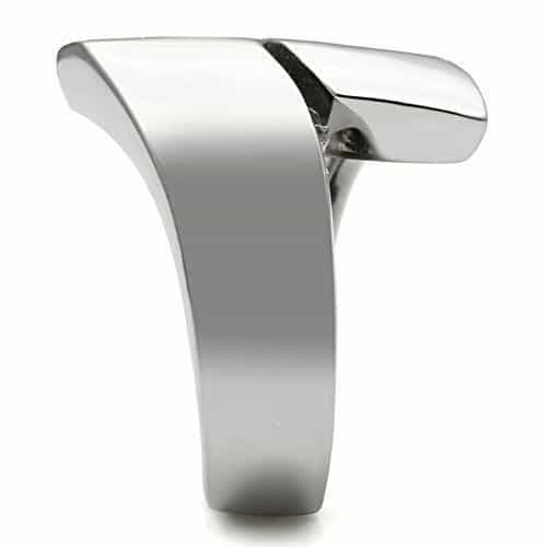 Stainless Steel Silver Polished Abstract Open Wrap Ring view 7