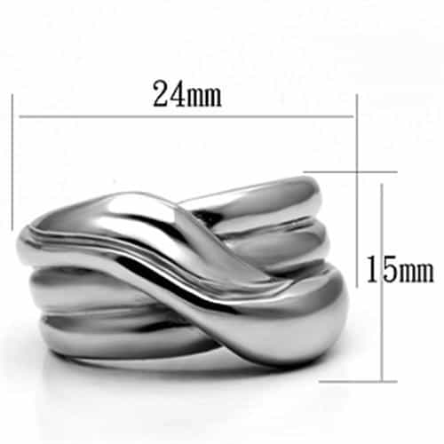 Stainless Steel Silver Polished Triple Intertwined Band Ring view 3