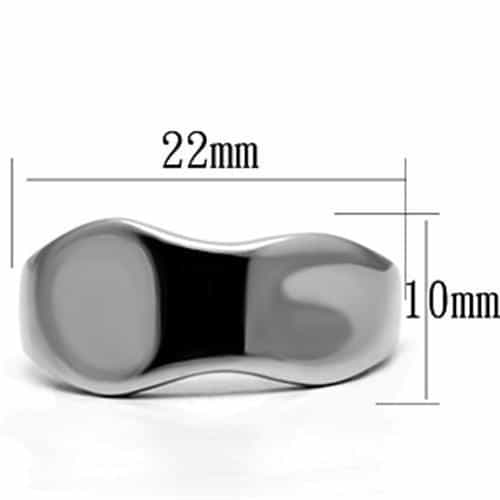Stainless Steel Silver Polished Wide Wavy Organic Band Ring view 3
