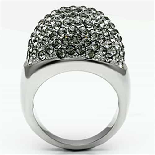 Stainless Steel Silver CZ Pave Face Mask Theatrical Ring view 7