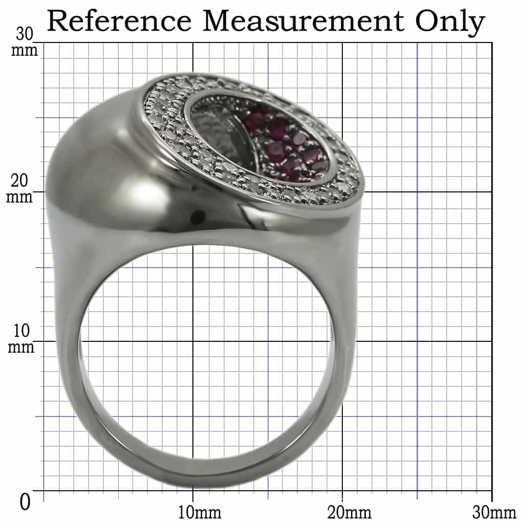 Brass Pink CZ Oval Dome Ring view 3