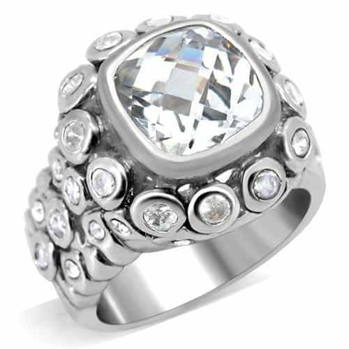 Brass CZ Bezel Bubble Dome Ring view 1