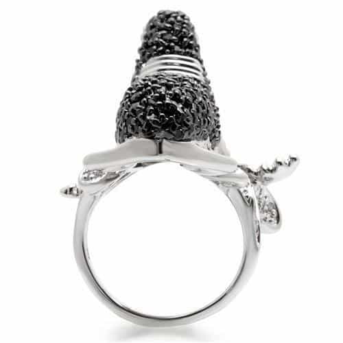 Brass Black Crystal Pave Seal Cocktail Ring view 9