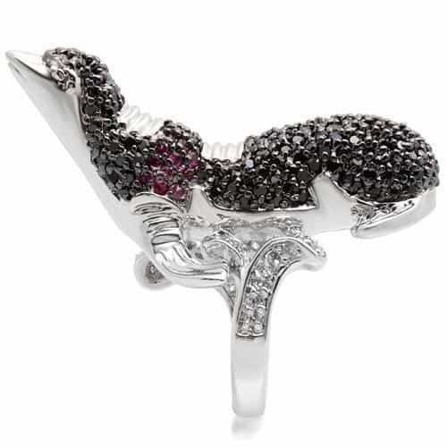 Brass Black Crystal Pave Seal Cocktail Ring view 13