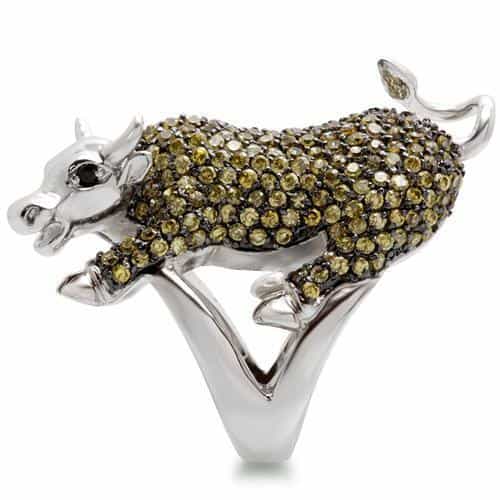 Brass Crystal Bull Ring view 11