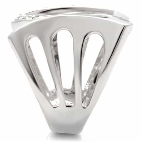 Brass Black Enamel Geometric CZ Cutout Ring view 9