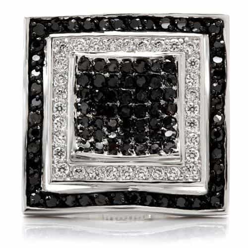 Brass Black CZ Square Ring view 5