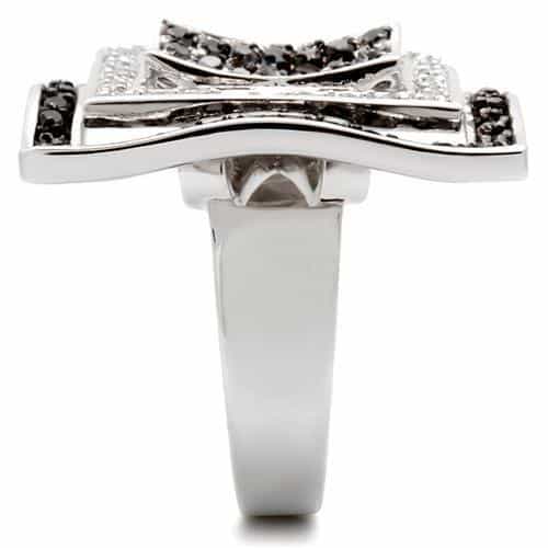 Brass Black CZ Square Ring view 9