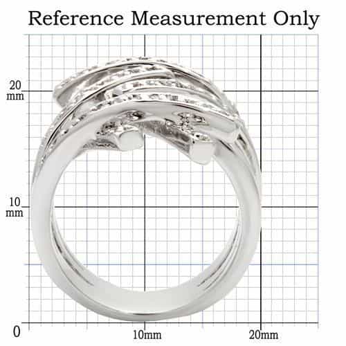 Brass CZ Multi-Band Crossover Ring view 3