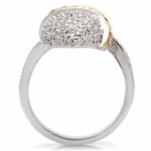 Brass CZ Pavé Marquise Bypass Ring view 7