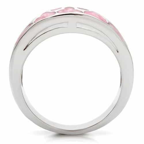 Brass Pink Enamel Scale Wide Band Ring view 7