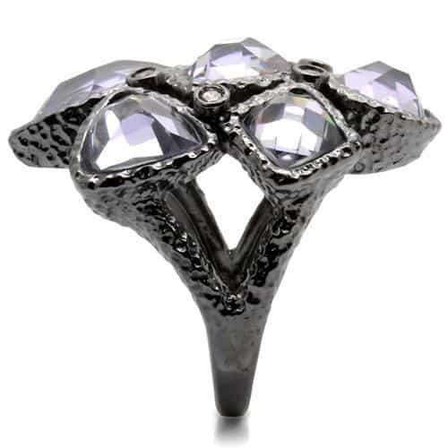 Brass Crystal Faceted Flower Ring view 13