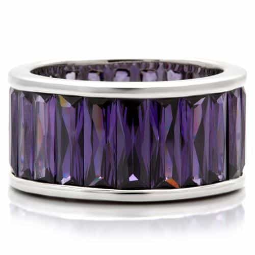 Brass Amethyst Baguette Channel Band Ring view 5