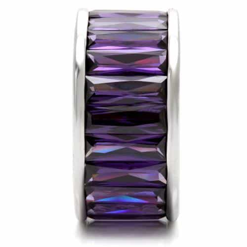 Brass Amethyst Baguette Channel Band Ring view 9