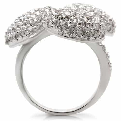 Brass CZ Pavé Triple Ball Ring view 7
