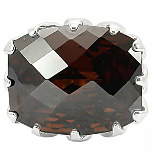 Brass Garnet CZ Cocktail Ring view 5