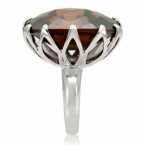 Brass Garnet CZ Cocktail Ring view 9