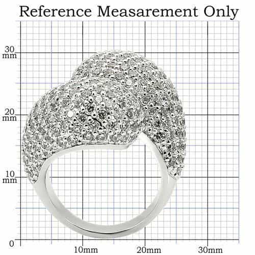 Brass CZ Pavé Abstract Swirl Dome Ring view 3