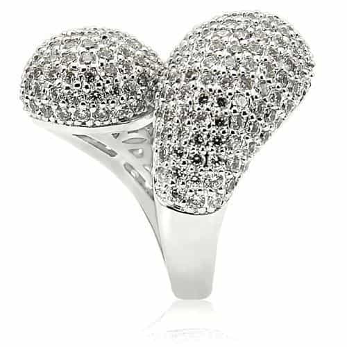 Brass CZ Pavé Abstract Swirl Dome Ring view 9