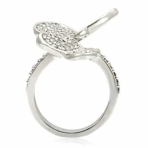 Brass CZ Pavé Butterfly Ring view 7
