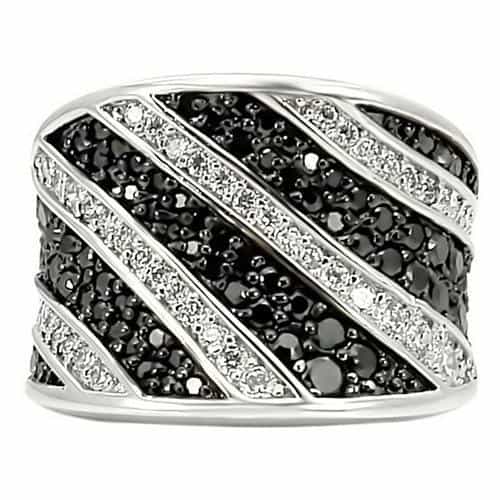 Brass Black CZ Pave Dome Band Ring view 5